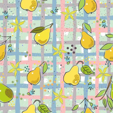 Mavi Çiçek deseni. Terracotta Çiçek Soyut Kusursuz Desen. 