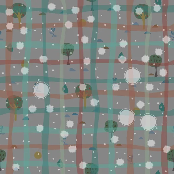 Nahtloses Wintermuster Mit Handgezeichneten Schneeflocken Skandinavischen Stil Frohe Weihnachten Vektorillustration — Stockvektor