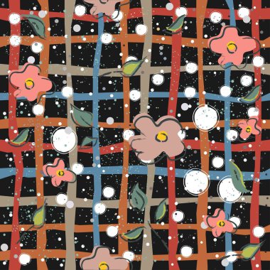 Modern renklerde şirin İskandinav Terracotta deseni. Çağdaş Arka plan. Baskılar için modern soyut sanat.  