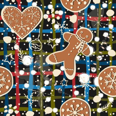 Tatlı zencefilli kurabiyeli kusursuz desen, komik şekilli..