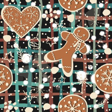 Tatlı zencefilli kurabiyeli kusursuz desen, komik şekilli..