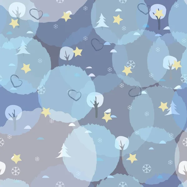 Urlaub Weihnachten Muster Hintergrund Mit Bäumen Und Schnee — Stockvektor