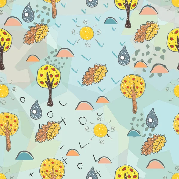 Çiçeksiz desen. El çizimi. Vektör İllüstrasyonu