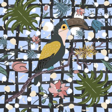 Sevimli El Çekimi Orman Hayvanları 'na sahip kusursuz desenli. İskandinav Tarzı