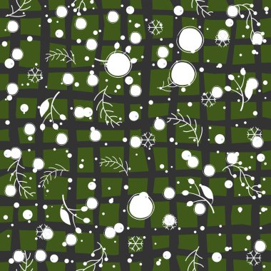 Çiçeksiz desen. El çizimi. Vektör İllüstrasyonu