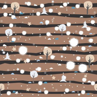 Çiçeksiz desen. El çizimi. Vektör İllüstrasyonu