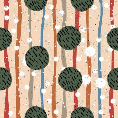 Çiçeksiz desen. El çizimi. Vektör İllüstrasyonu