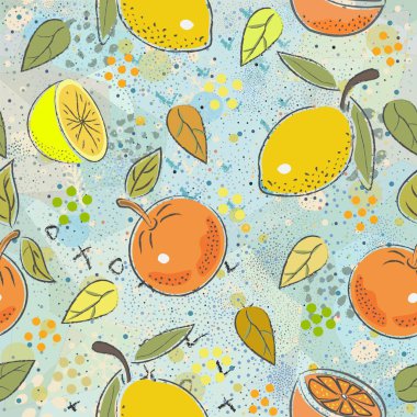 Çiçeksiz desen. El çizimi. Vektör İllüstrasyonu