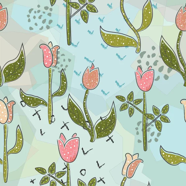 Floral Seamless Pattern Handgezeichnet Vektorillustration — Stockvektor