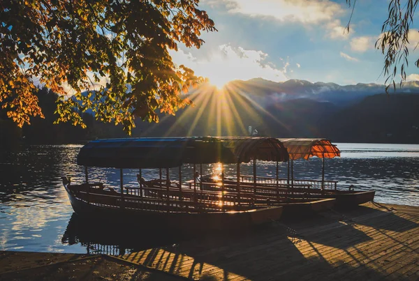 Sunset at Lake Bled — Stock Photo, Image