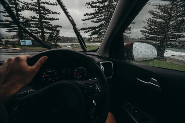 Rechterkant auto cockpit-interieur. — Stockfoto