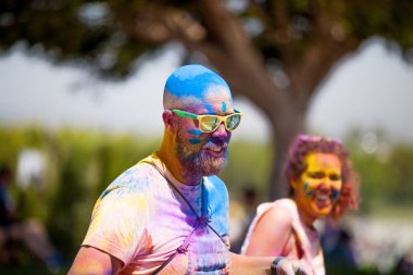 Malaga, İspanya - 4 Haziran 2017: Unicaja renk yolun Malaga, İspanya'da 4 Haziran 2017 üzerinde zevk tanımlanamayan kişi.