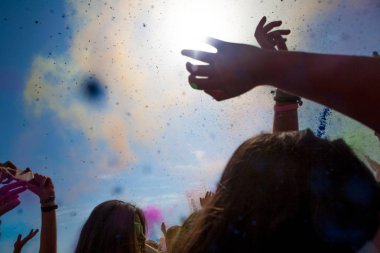 Malaga, İspanya - 4 Haziran 2017: Unicaja renk yolun Malaga, İspanya'da 4 Haziran 2017 üzerinde zevk tanımlanamayan kişi.