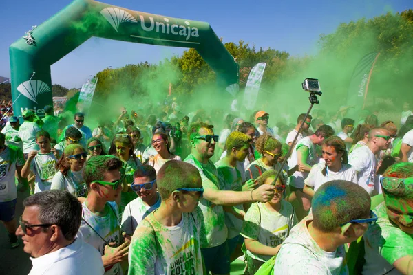 Malaga, İspanya - 4 Haziran 2017: Unicaja renk yolun Malaga, İspanya'da 4 Haziran 2017 üzerinde zevk tanımlanamayan kişi.