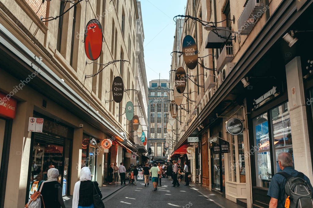 Melbourne, AUSTRALIA - March 9 2017: People and ambient at Degraves