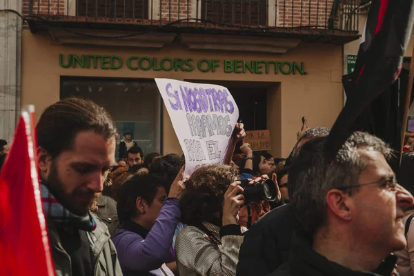 Malaga Spanyolország 2018 Március Ezer Részt Vesz Feminista Strike Nők — Stock Fotó