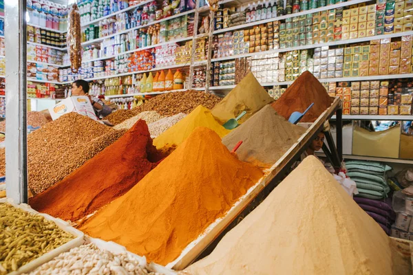 Rissani Marruecos Septiembre 2019 Puesto Tradicional Con Especias Hierbas Mercado — Foto de Stock