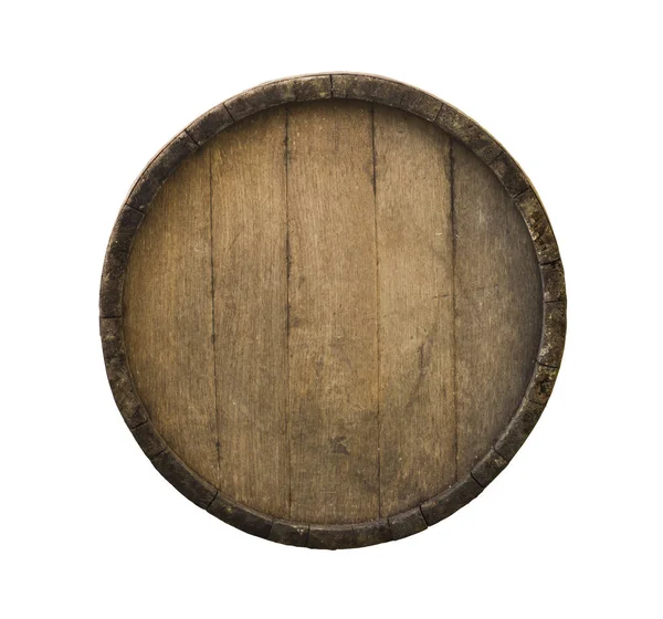 Background of barrel and worn old table wood — Stock Photo, Image