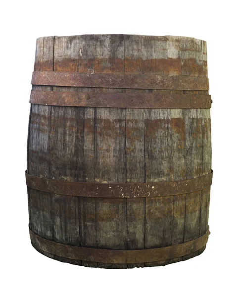 Background of barrel and worn old table wood Royalty Free Stock Photos