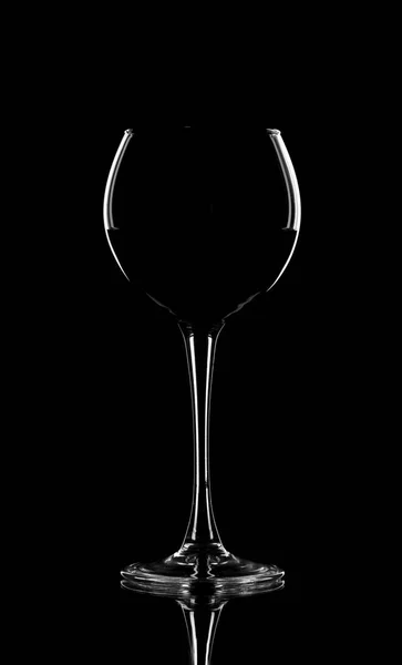 Red wine pouring in wineglass from bottle over black background. Wine list design menu with copyspace. Alcohol beverage card backdrop. — Stock Photo, Image