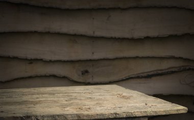 Işık arka plan bakış açısı ahşap ve bokeh bulanık kafe. ürün görüntüleme şablonu