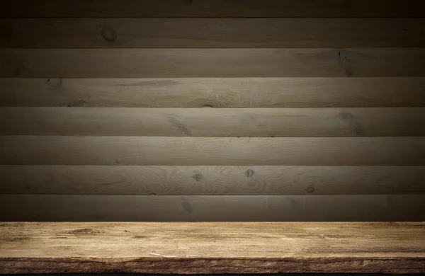 Fıçının arka planı ve aşınmış eski ahşap masa — Stok fotoğraf