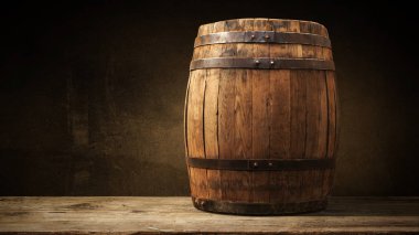 fıçının arka planı ve aşınmış eski ahşap masa