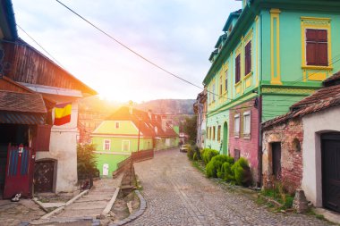 Ortaçağ Buildingd Sigisoara eski şehir içinde