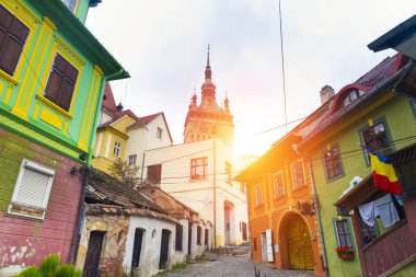 Ortaçağ Buildingd Sigisoara eski şehir içinde