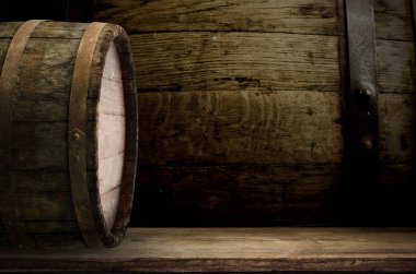 arka plan varil ve ahşap aşınmış eski tablo