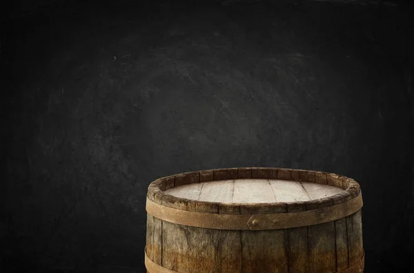 Wooden oak barrel isolated on white background