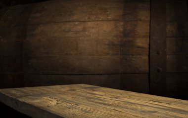 Kahverengi arka planda eski ahşap fıçı