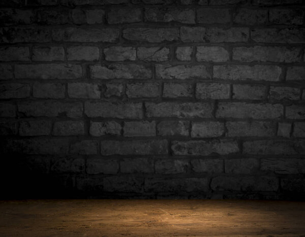 Weathered stained old brick wall background