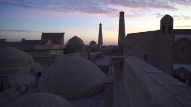 oriental buildings in silhouette against the backdrop of a beautiful sky