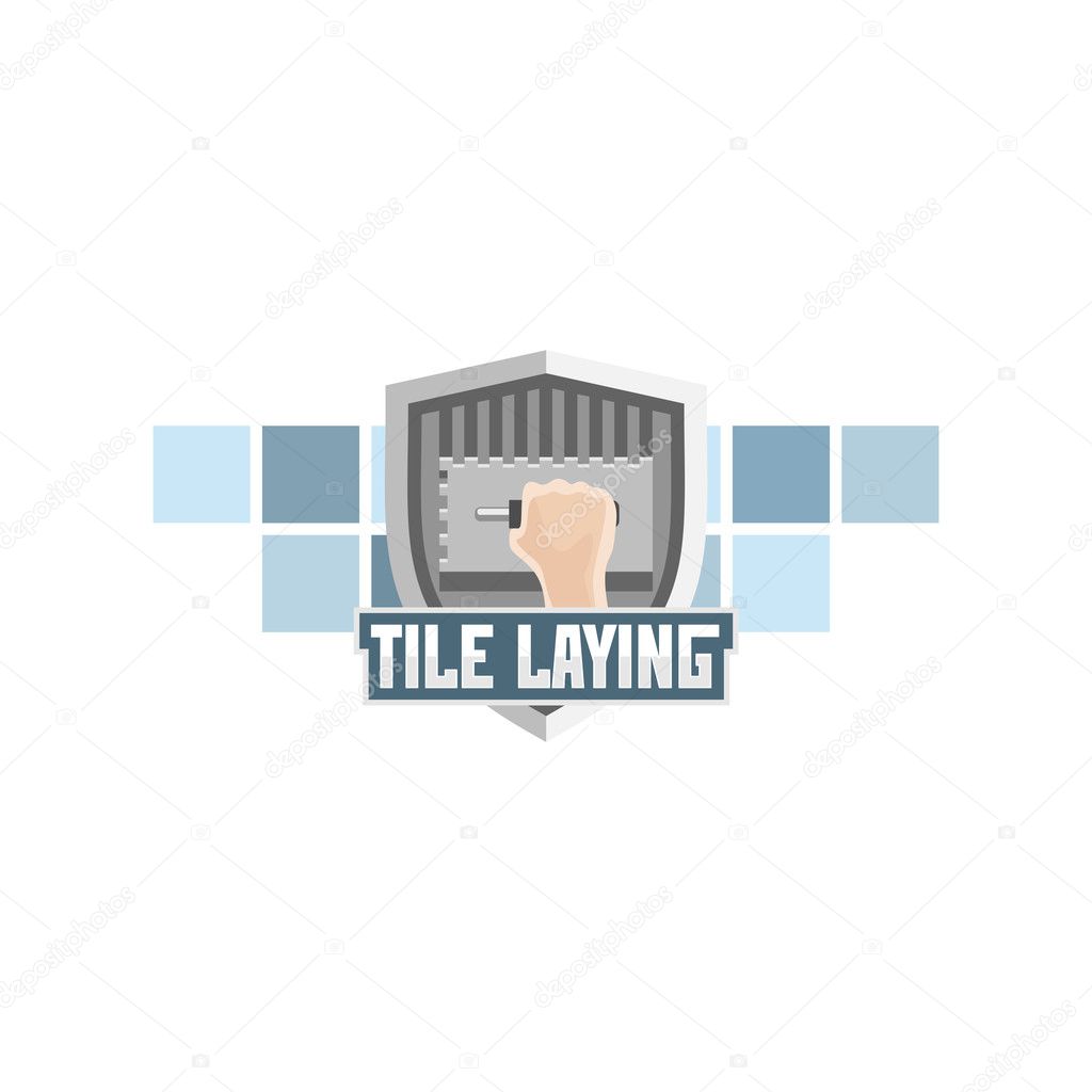 Tile laying logo emblem
