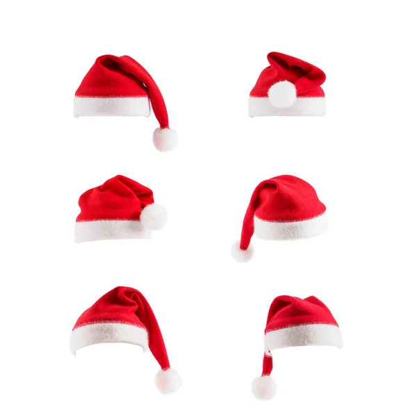 Ensemble de chapeaux rouges du Père Noël — Photo