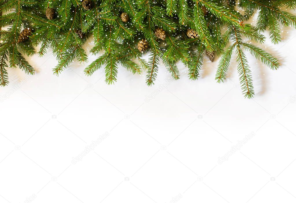 Decoration Christmas tree on white background