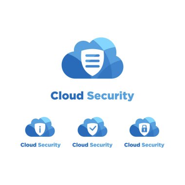 Bulut güvenlik logoları simgeler