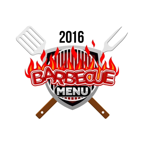 Design del logo del menu barbecue — Vettoriale Stock