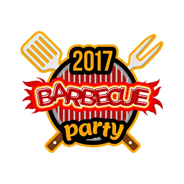 Barbecue partito logo — Vettoriale Stock