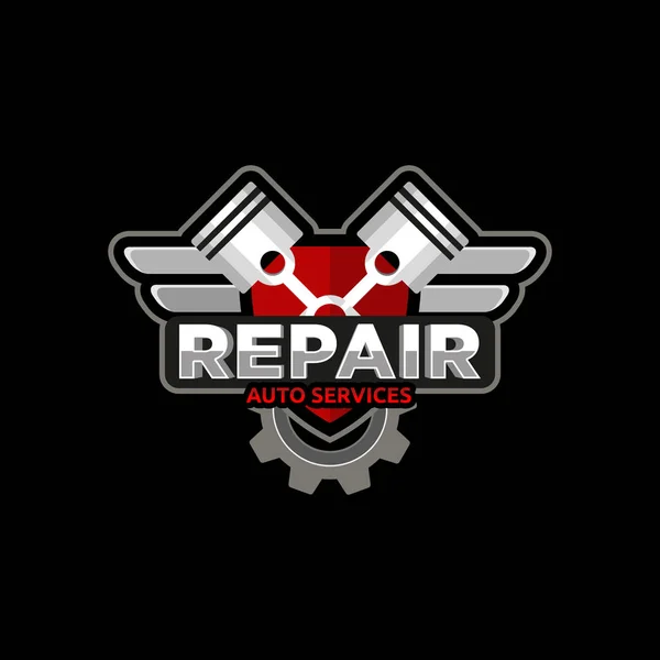 Reparação carro serviço logotipo emblema — Vetor de Stock