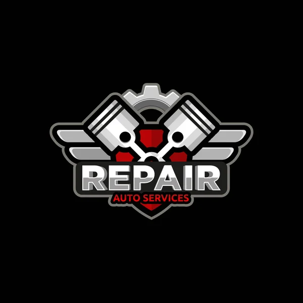 Reparação carro serviço logotipo ícone emblema — Vetor de Stock
