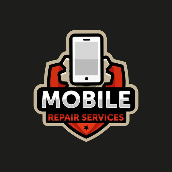 Mobile repair logo icon emblem vector — Stock Vector