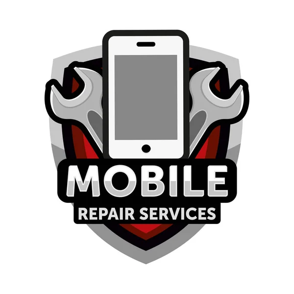 Logotipo de serviços de reparação móvel —  Vetores de Stock