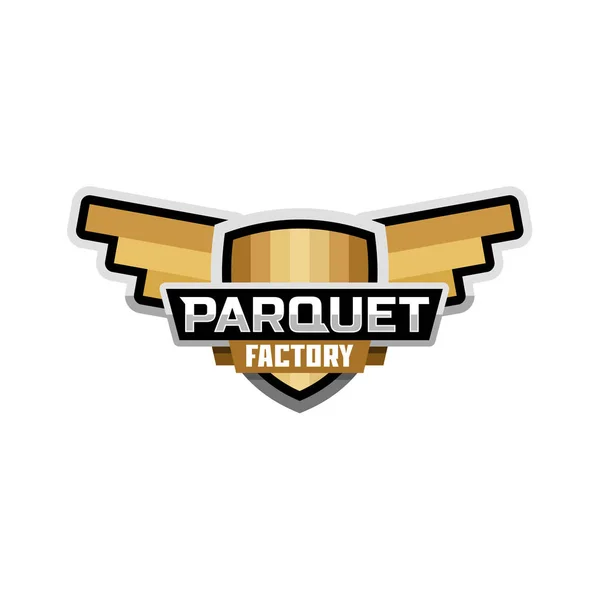 Emblema logo-ului fabricii de parchet — Vector de stoc