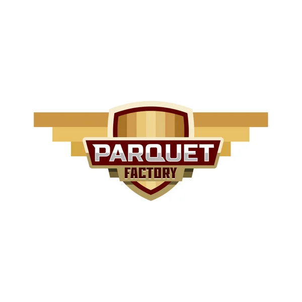 Parquet factory logo icon emblem badge — Stock Vector