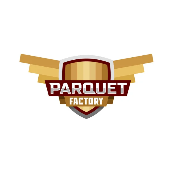 Parquet factory logo icon emblem — Stock Vector