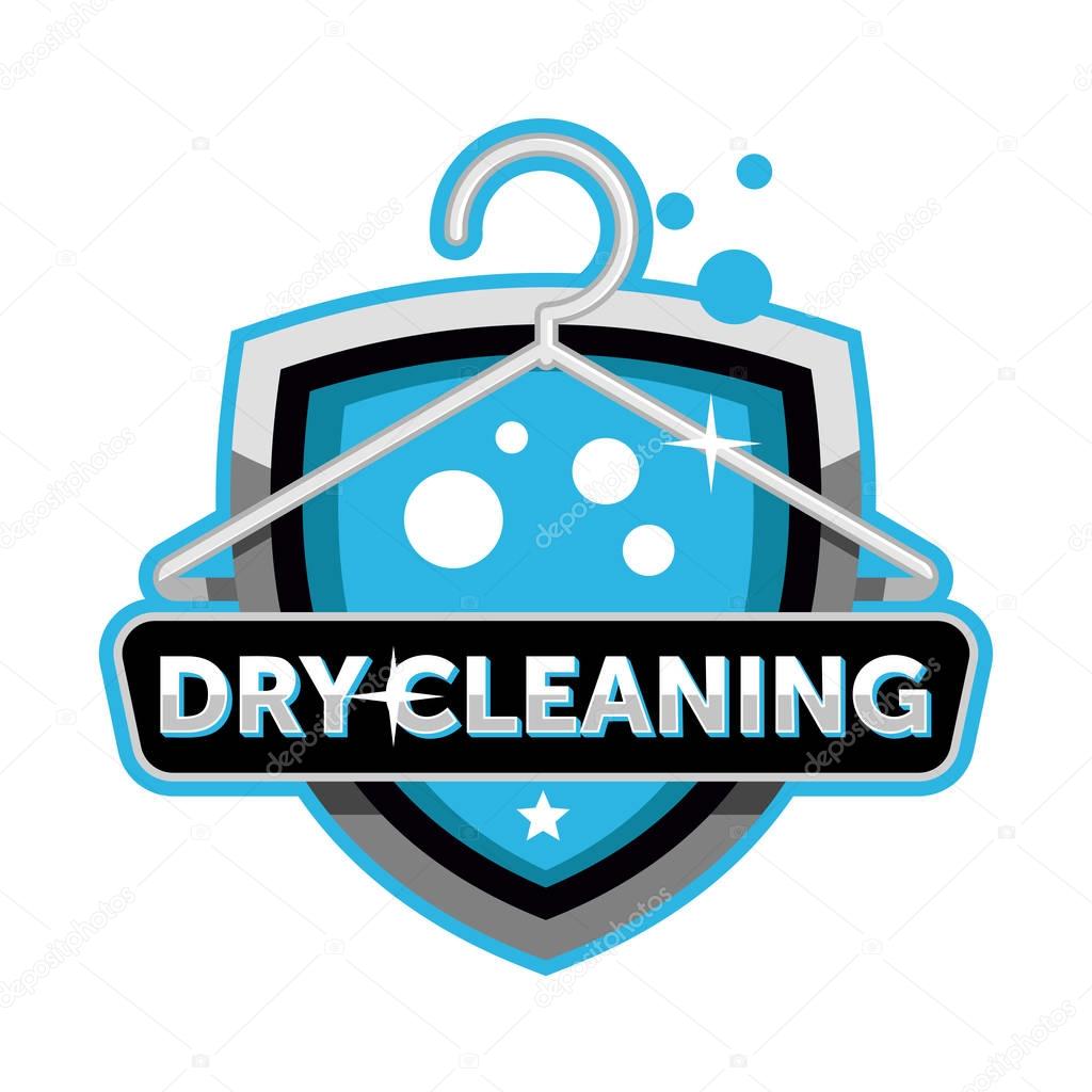 Dry cleaning logo emblem template