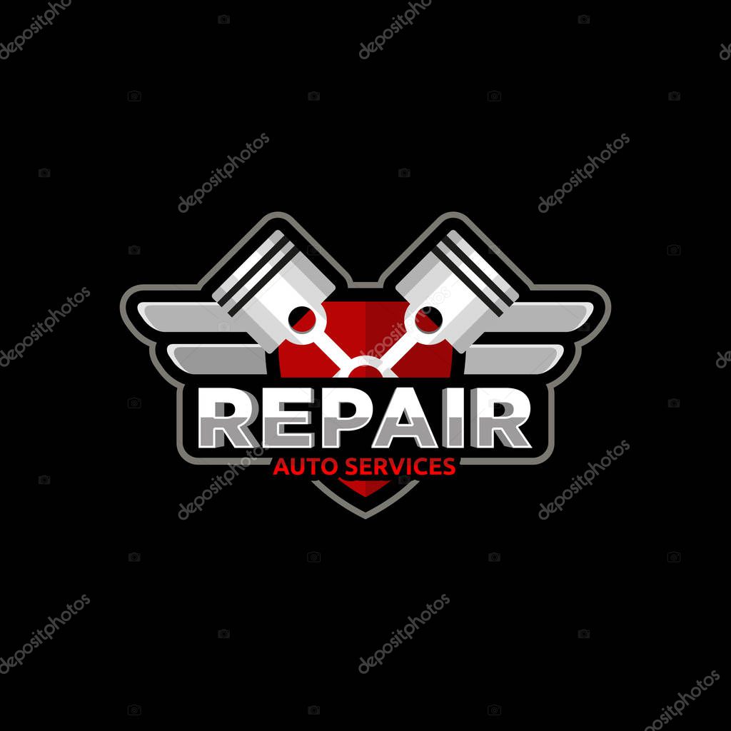 Repair auto service logo emblem badge