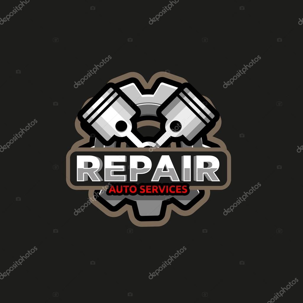 Repair auto service logo icon emblem badge